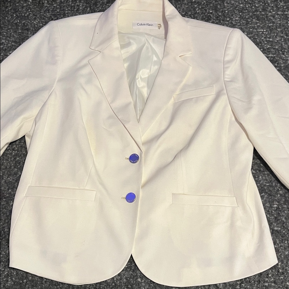 Calvin Klein Women's Ivory Blazer